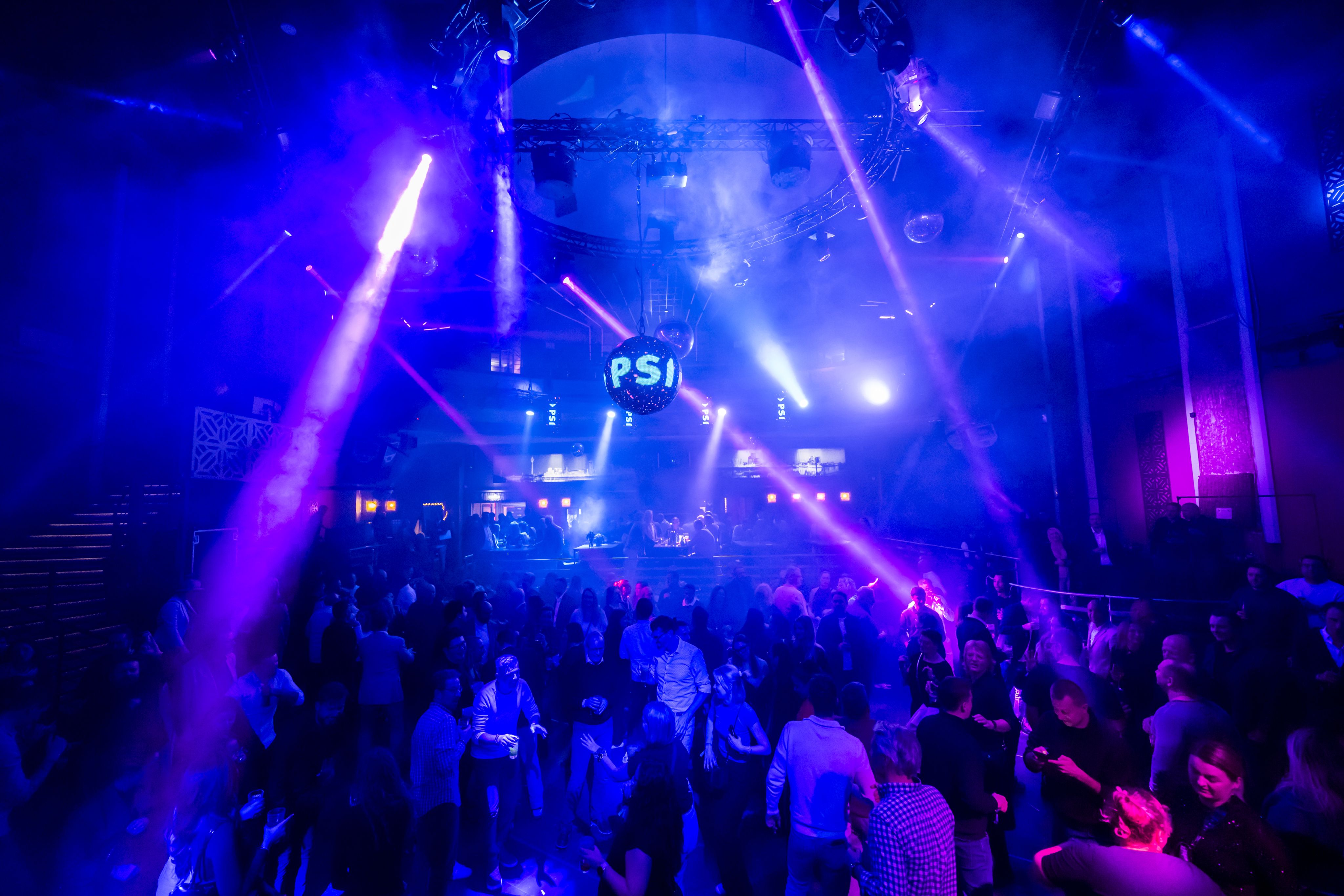 a view of a city skyline at sunset