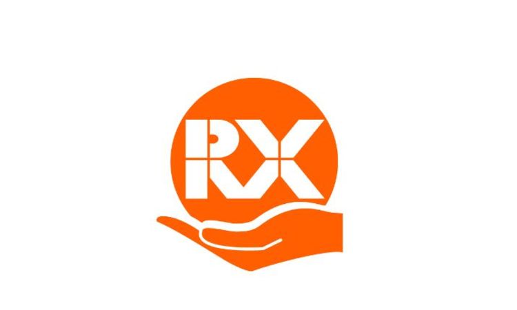 Hand holding RX logo graphic
